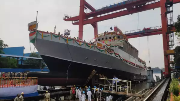 GRSE launches the 'Most Silent Ship' INS Andhroth, 2nd in a series of eight Anti-Ssubmarine Warfare Shallow Water Craft