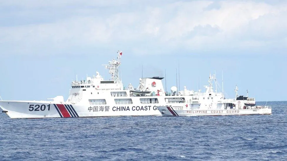 Chinese Coast Guard vessel dangerously blocks Philippine Patrol vessel in South China Sea