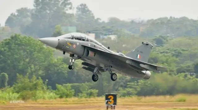 Major Milestone : First ever series produced LCA Tejas trainer successfully conducts maiden flight sortie