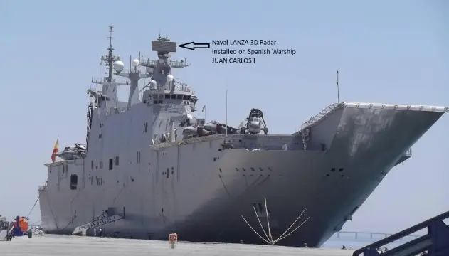 Spanish Navy Juan Carlos class Amphibious warship with Lanza-3D radar