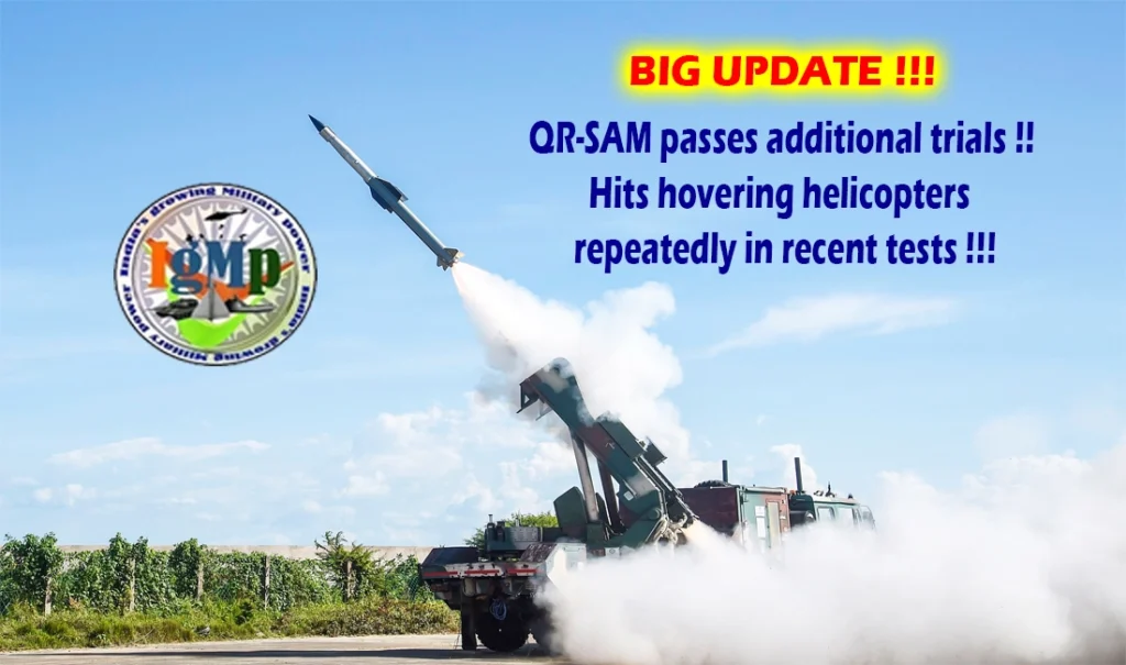 BIG UPDATE : QRSAM has successfully passed additional trials & hits hovering helicopters repeatedly