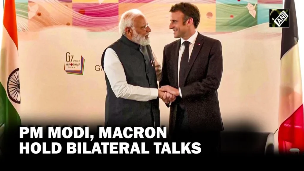 PM Modi holds bilateral meeting with French President Emmanuel Macron at G7 Hiroshima Summit