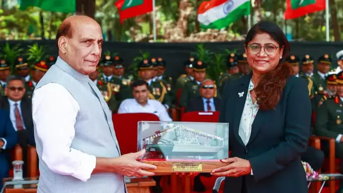 Defence Minister Rajnath Singh hands over Made in India warships to Maldives