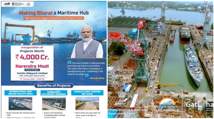 PM Modi Inaugurates New Dry Dock and Ship Repair Facility at Cochin Shipyard Ltd; Shares Hit Record High 