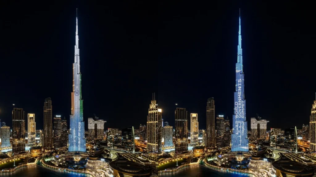Burj Khalifa Lit Up With 'Guest of Honor - Republic of India' Ahead Of PM Modi's Address At World Government Summit