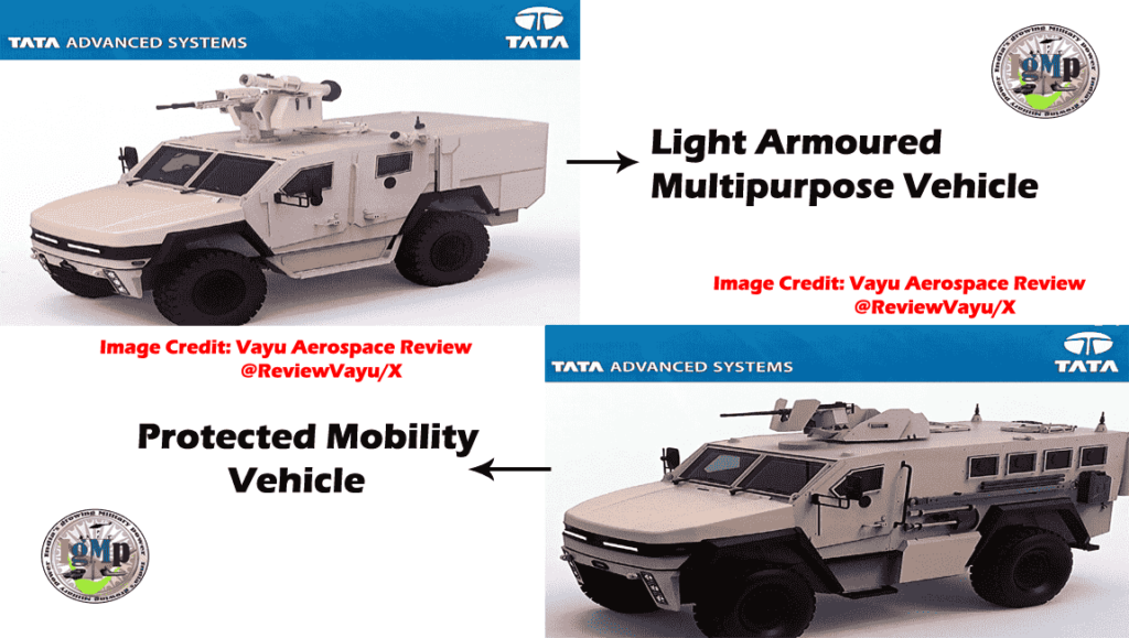 TATA Advanced Systems Ltd Unveils New LAMV Mk2 and Protected Mobility Vehicle Next-Gen Armoured Vehicles Designs to challenge other competitors in the industry 